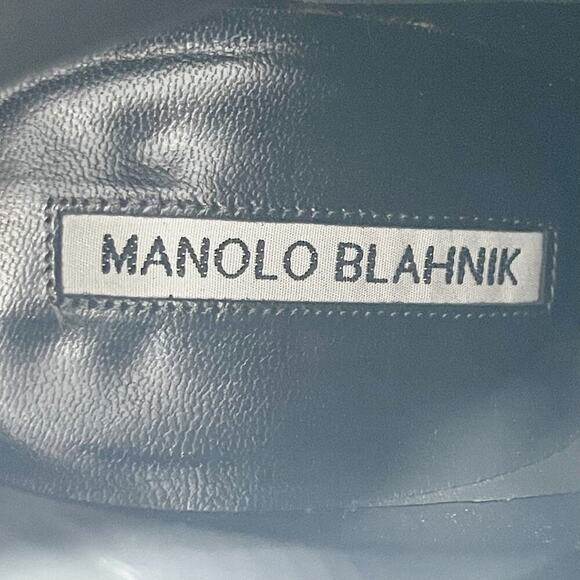 Manolo Blahnik Y2K Oklamod Dark Taupe Suede Fur Trim Lace Up Ankle Boots IT 38